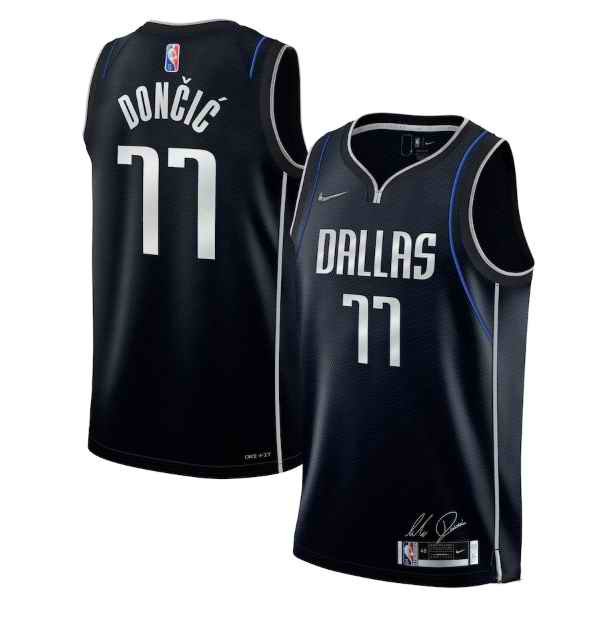 Men's Dallas Mavericks #77 Luka Doncic 2022 Navy 75th Anniversary Select Series Rookie of the Year Swingman Jersey