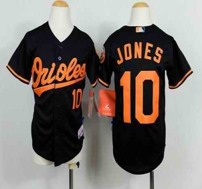 Orioles #10 Adam Jones Black Cool Base Stitched Youth MLB Jersey