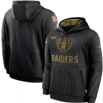 Men's Las Vegas Raiders 2020 Black Salute to Service Sideline Performance Pullover Hoodie