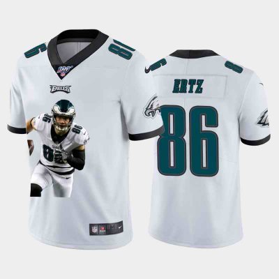 Men's Philadelphia Eagles #86 Zach Ertz White 100th Season Portrait Edition Limited Stitched Jersey