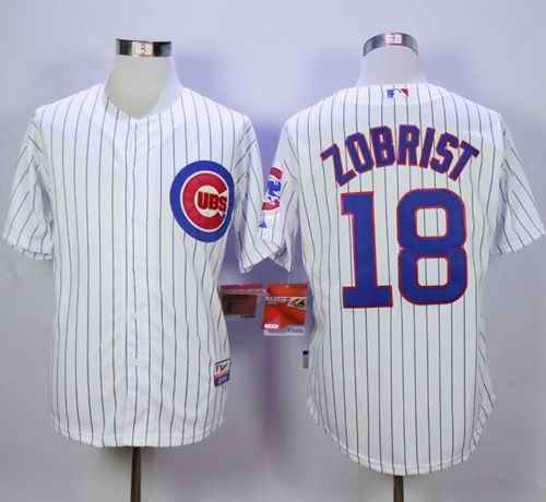 Cubs #18 Ben Zobrist White Cool Base Stitched MLB Jersey