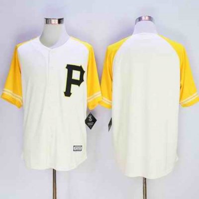 Pirates Blank Cream/Gold Exclusive New Cool Base Stitched MLB Jersey