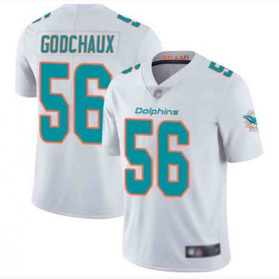 Men's Miami Dolphins #56 Davon Godchaux White Vapor Limited Stitched Jersey