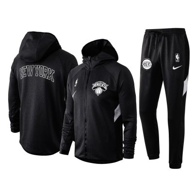 Men's New York Knicks Black Warmup Hoodiesuit