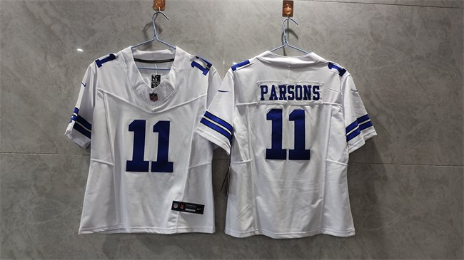 Women's Dallas Cowboys #11 Micah Parsons White 2023 F.U.S.E. Limited Stitched Jersey(Run Small)