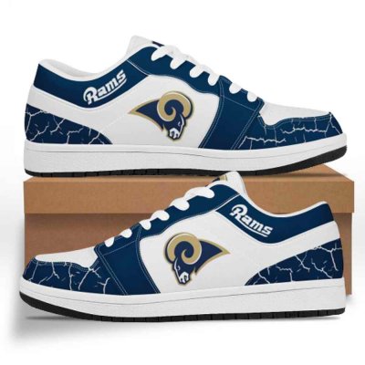 Men's Los Angeles Rams Low Top Leather AJ1 Sneakers 001