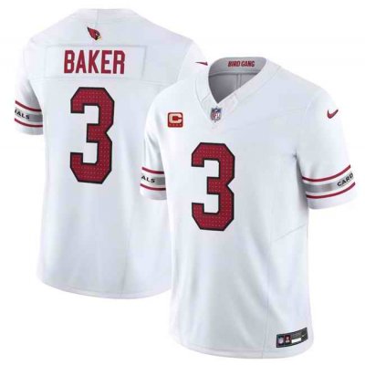 Men's Arizona Cardinals #3 Budda Baker White 2023 F.U.S.E. With 4-Star C Patch Vapor Untouchable  Limited Stitched Football Jersey