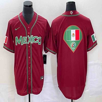 Men's Mexico Baseball 2023 Red World Baseball Classic Team Big Logo Stitched Jersey