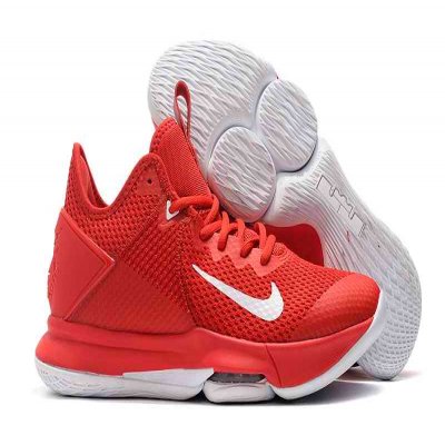 Men's Running weapon LeBron James Witness 4 University Red/White Shoes 064