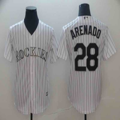 Men's Colorado Rockies #28 Nolan Arenado White Cool Base Stitched MLB Jersey