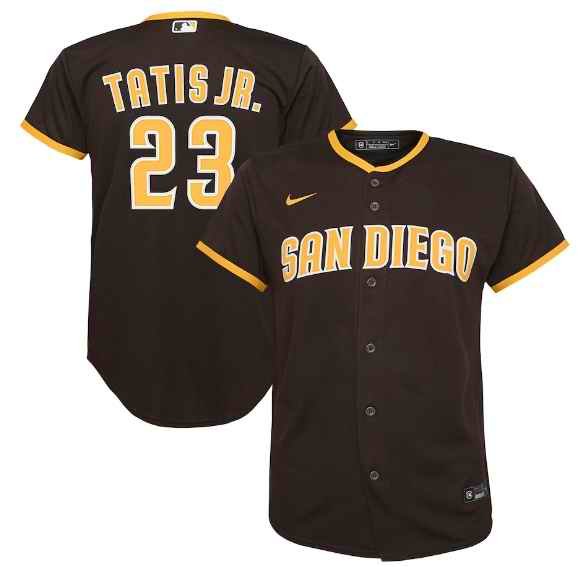 Youth San Diego Padres #23 Fernando Tatis Jr. Brown Stitched Jersey