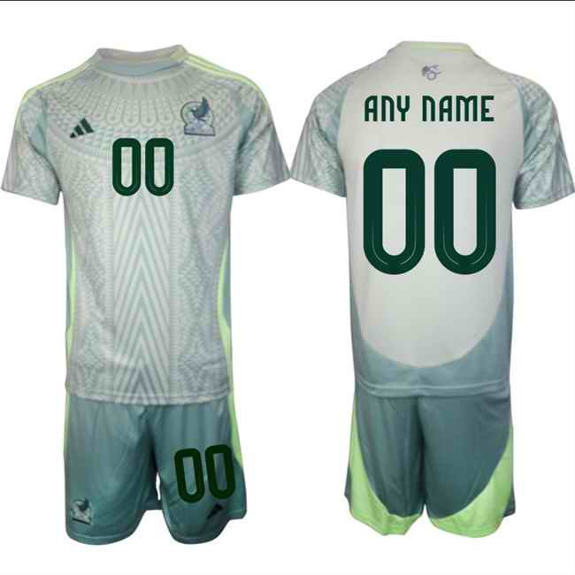 Men's Mexico Team Custom 2024-25 Green Away Soccer Jersey Suit