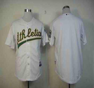 Athletics Blank White Cool Base Stitched MLB Jersey