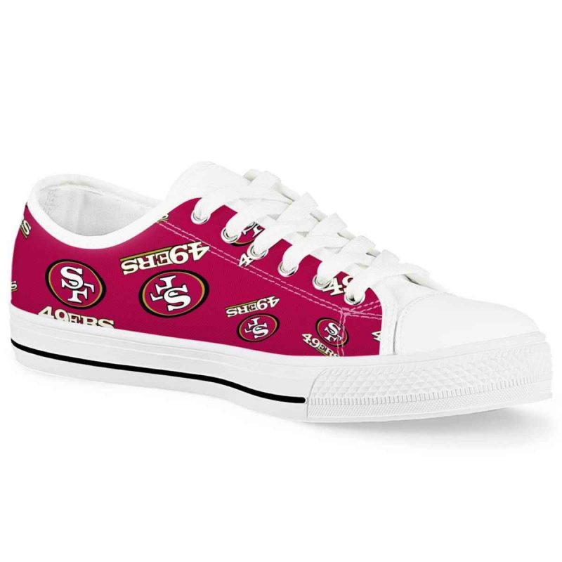 Women's San Francisco 49ers Low Top Canvas Sneakers 005