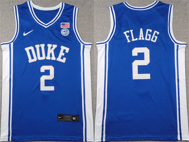 Men's Duke Blue Devils #2 Cooper Flagg Blue Stitched Basketball Jersey