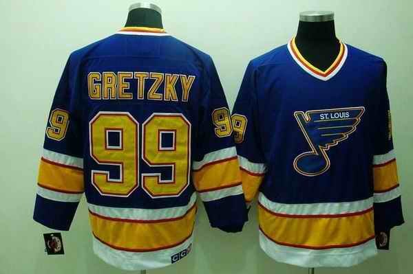 Blues #99 Wayne Gretzky Stitched Blue CCM Throwback NHL Jersey