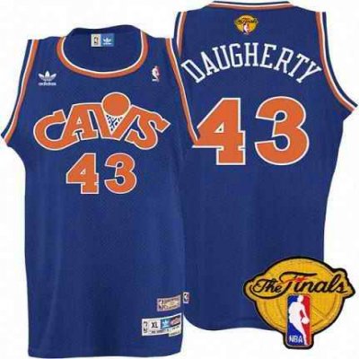 Cavaliers #43 Brad Daugherty Blue CAVS Throwback The Finals Patch Stitched NBA Jersey