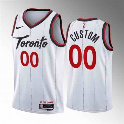 Men's Toronto Raptors Active Player Custom White 2023/24 Association Edition Stitched Basketball Jersey