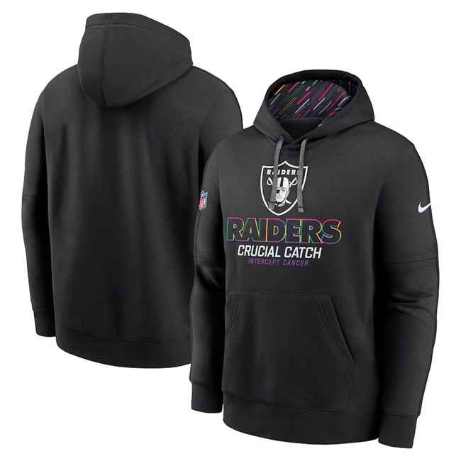 Men's Las Vegas Raiders Black 2024 Crucial Catch Club Pullover Hoodie