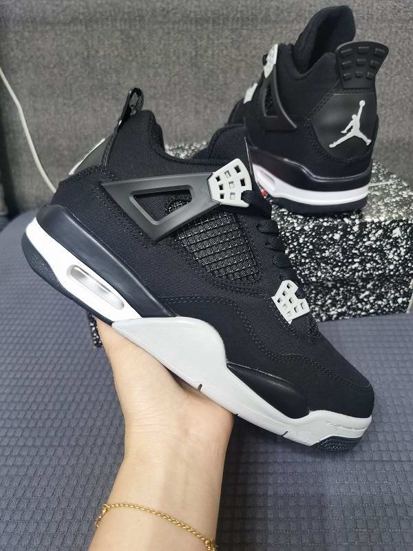 Women's Running weapon Air Jordan 4 'Black Canvas' Shoes 049