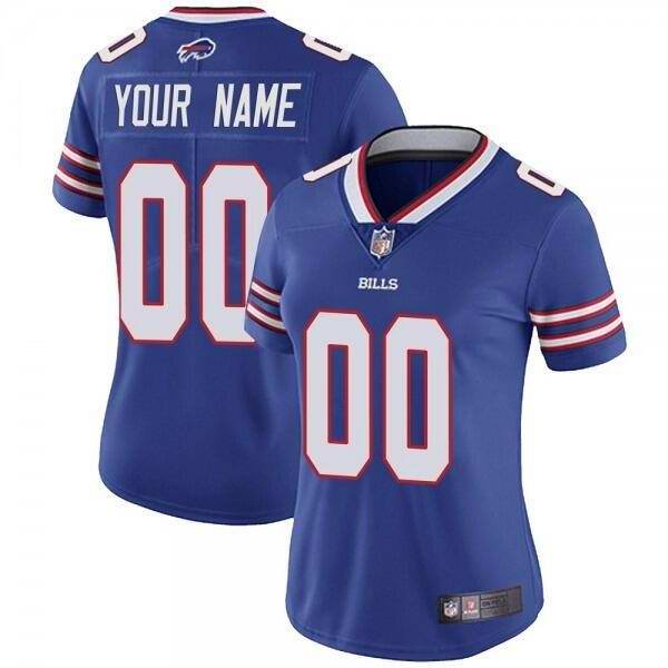 Women's Buffalo Bills Customized Blue Vapor Stitched Limited Jersey(Run Small'