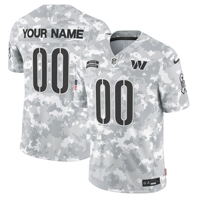 Men's Washington Commanders Active Player Custom 2024 F.U.S.E Arctic Camo Salute to Service Limited Stitched Football Jersey