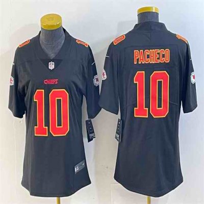 Women's Kansas City Chiefs #10 Isiah Pacheco Black Vapor Untouchable Limited Stitched Football Jersey(Run Small)