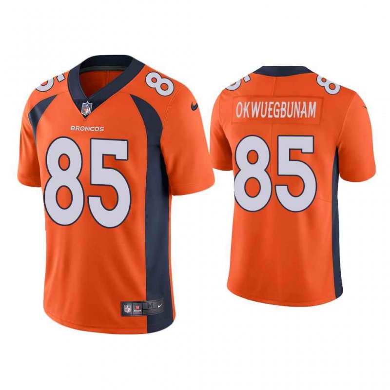 Men's Denver Broncos #85 Albert Okwuegbunam Orange Vapor Untouchable Limited Stitched Jersey