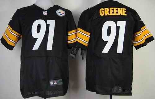 Nike Steelers #91 Kevin Greene Black Team Color Men's Stitched NFL Elite Jersey