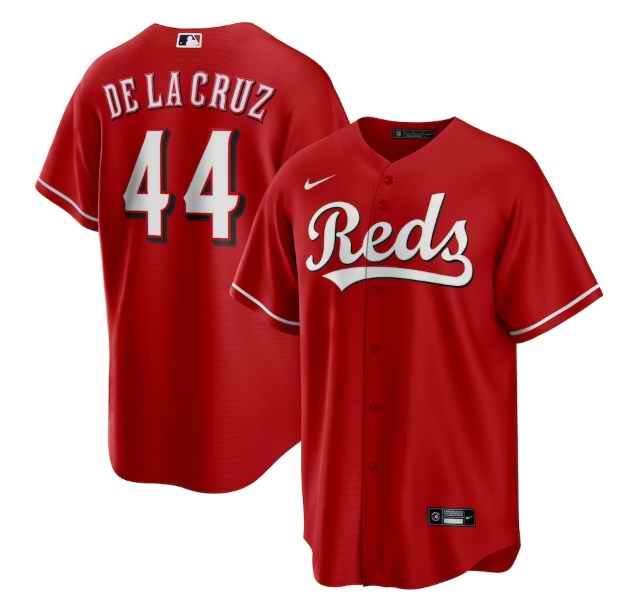 Men's Cincinnati Reds #44 Elly De La Cruz Red Cool Base Stitched Baseball Jersey