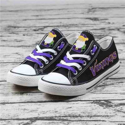 Women's NFL Minnesota Vikings Repeat Print Low Top Sneakers 007