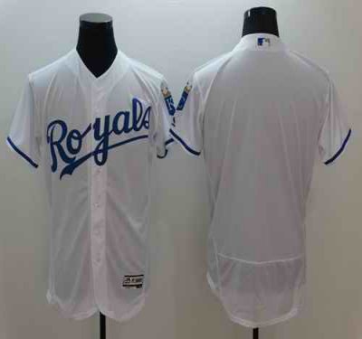 Royals Blank White Flexbase Authentic Collection Stitched MLB Jersey