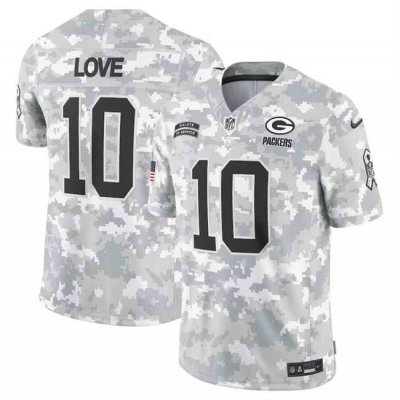 Youth Green Bay Packers #10 Jordan Love 2024 F.U.S.E Arctic Camo Salute to Service Limited Stitched Football Jersey