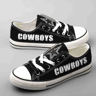 Women's NFL Dalls Cowboys Repeat Print Low Top Sneakers 004