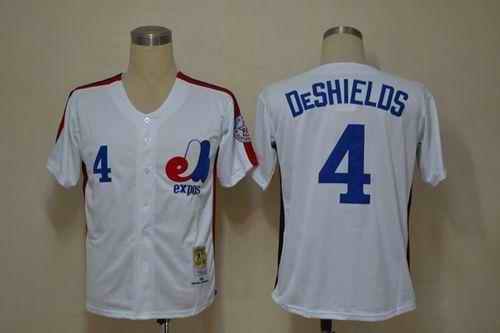 Mitchell And Ness Expos #4 Delino Deshields White Throwback Stitched MLB Jersey