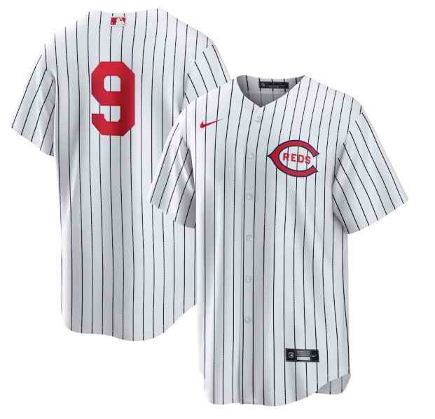 Men's Cincinnati Reds #9 Mike Moustakas 2022 White Field of Dreams Stitched Baseball Jersey