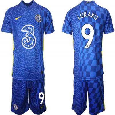 Men's Chelsea #9 Tammy Abraham 2021/22 Blue Home Soccer Jersey Suit