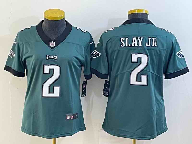 Women's Philadelphia Eagles #2 Darius Slay Jr. Green Vapor Untouchable Limited Stitched Football Jersey(Run Small)