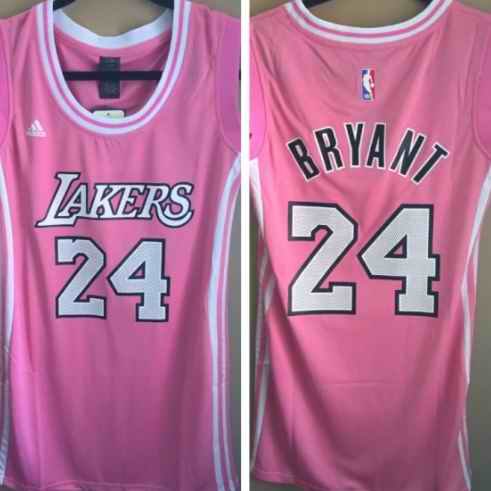 Toddlers Los Angeles Lakers #24 Kobe Bryant Pink Stitched Basketball Jersey