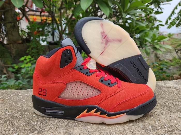 Men's Running Weapon Air Jordan 5 Red Shoes 068