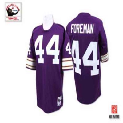 Mitchell and Ness Vikings #44 Chuck Foreman Purple Stitched Throwback NFL Jersey