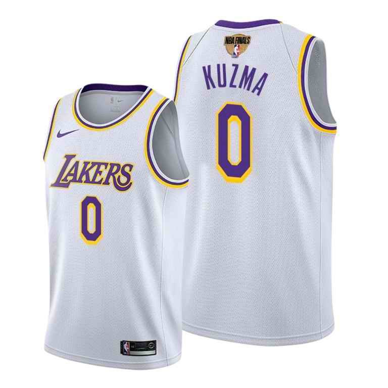 Men's Los Angeles Lakers #0 Kyle Kuzma 2020 White Finals Bound Association Edition Stitched Jersey