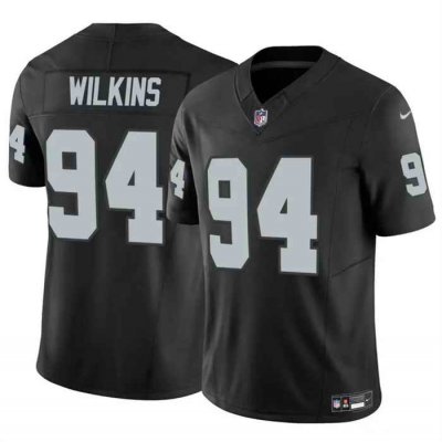 Men's Las Vegas Raiders #94 Christian Wilkins Black 2024 F.U.S.E  Vapor Stitched Football Jersey