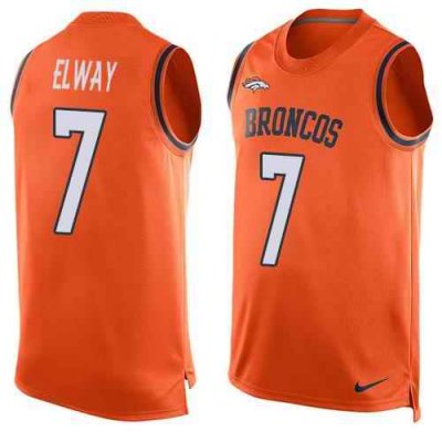 Nike Broncos #7 John Elway Orange Team Color Men's Stitched NFL Limited Tank Top Jersey