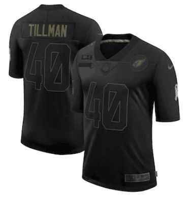 Women's Arizona Cardinals #40 Pat Tillman 2020 Black Salute To Service Limited Stitched Jersey (Run small'