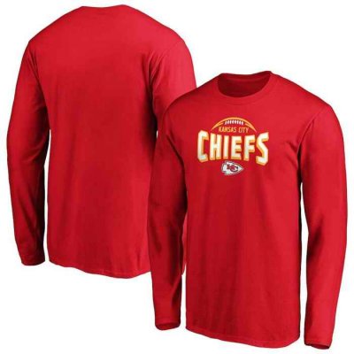 Men's Kansas City Chiefs Red Clamp Down Long Sleeve T-Shirt