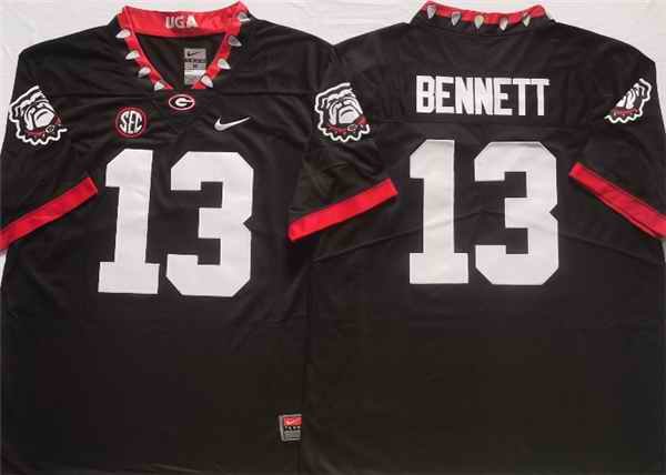 Men's Georgia Bulldogs #13 BENNETT Black College Football Stitched Jersey