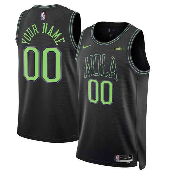 Men's New Orleans Pelicans Active Player Custom 2023/24 Black City Edition Stitched Basketball Jersey