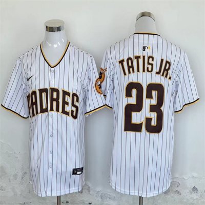 Men's San Diego Padres #23 Fernando Tatis Jr. White Stitched Baseball Jersey