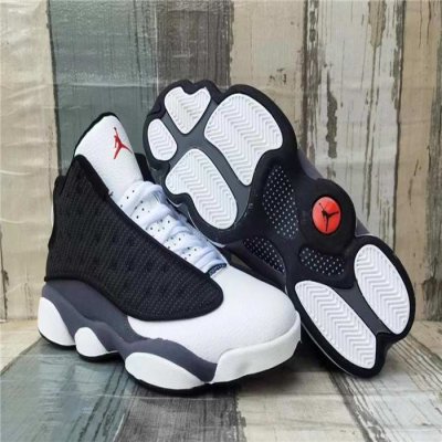 Men's Running Weapon Air Jordan 13 Black/White Shoes 047